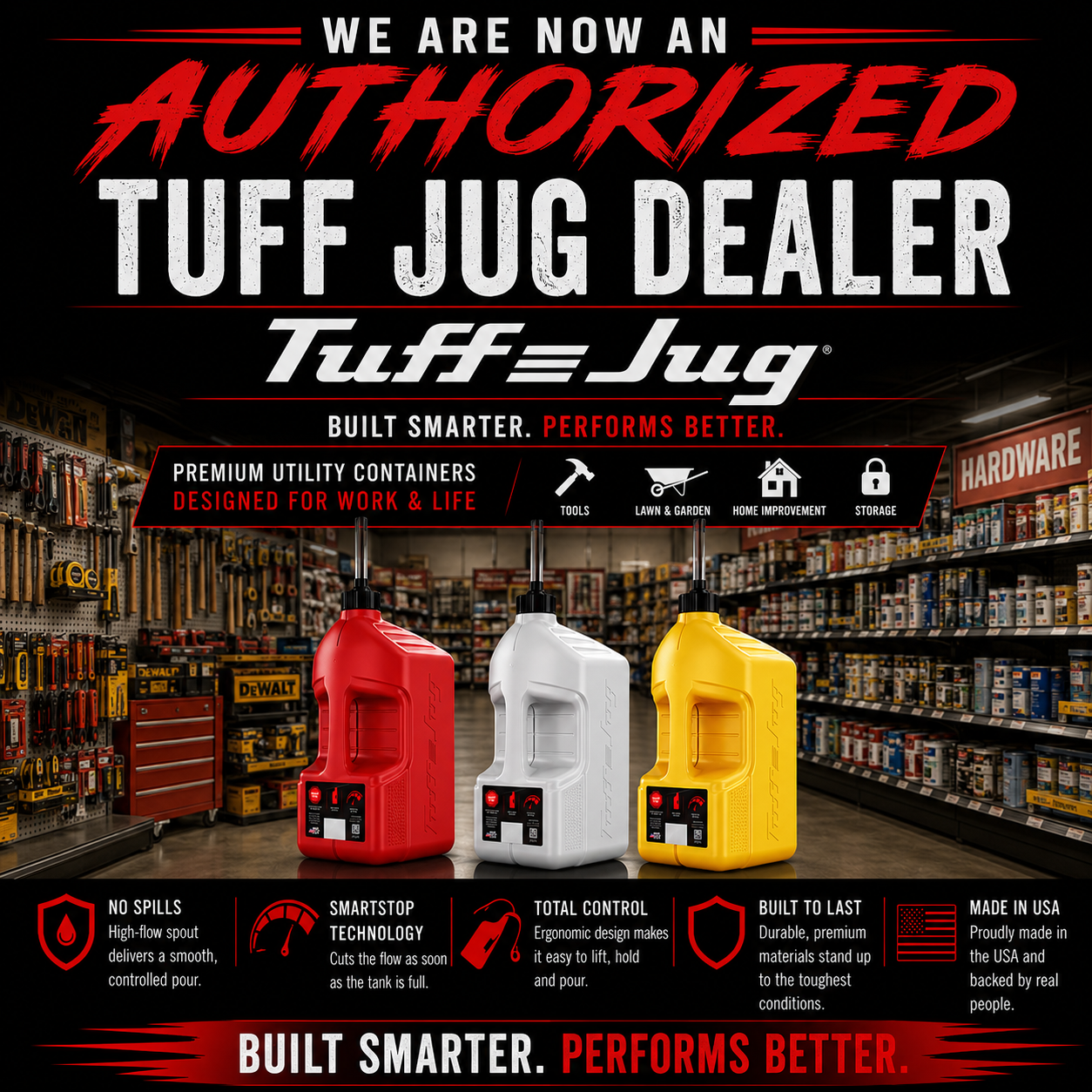 Authorized Tuff Jug dealer promotional graphic